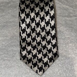 Black and Gray Houndstooth Tie